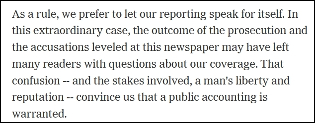 New York Times editor's note on its coverage of Wen Ho Lee